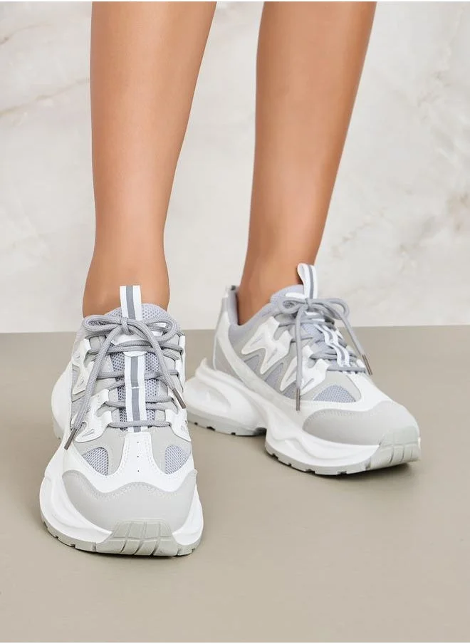 Styli Colorblock Lace Up Chunky Sneakers