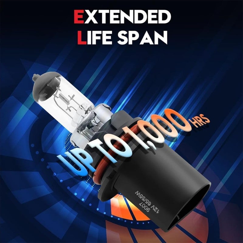 ليجارو مصباح هالوجين أمامي LIGARO Premium 9007، 12 فولت، 65/55 واط، شعاع مزدوج، بديل لمصباح OEM HB5، ​​يصل سطوعه إلى 1200 لومن، عمره الافتراضي 1000 ساعة، زجاج كوارتز مقاوم للأشعة فوق البنفسجية، صنع في كوريا، قطعة غيار سيارات - Image 5