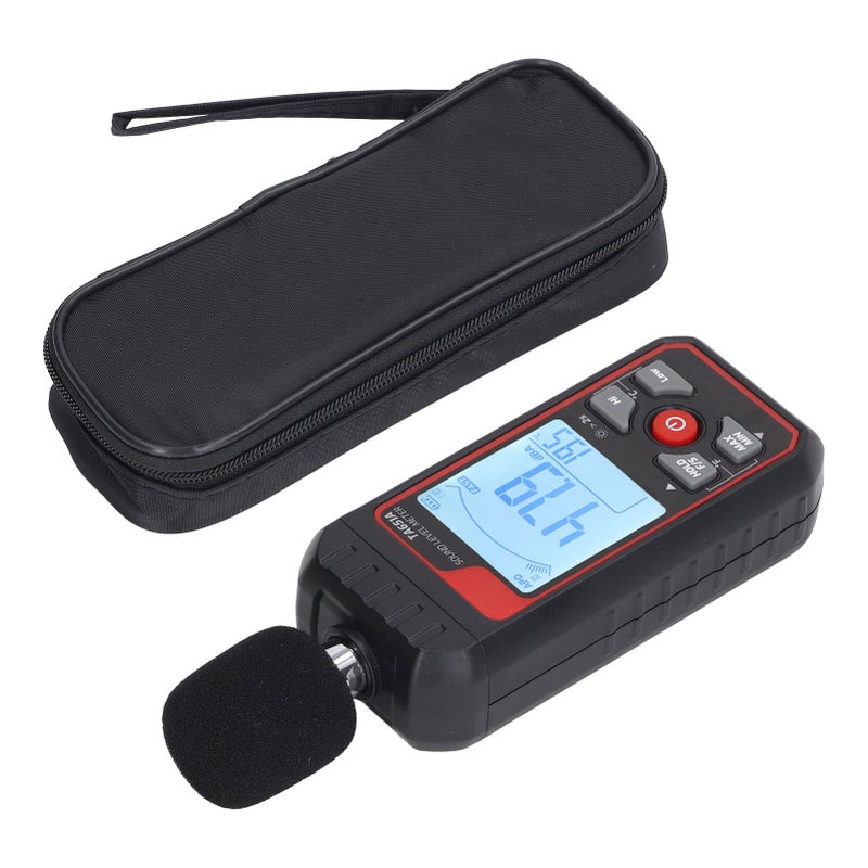 Sound Level Meter Sensitive Accurate Measurement Quick Response LCD Backlit Noise Tester Black - Image 1