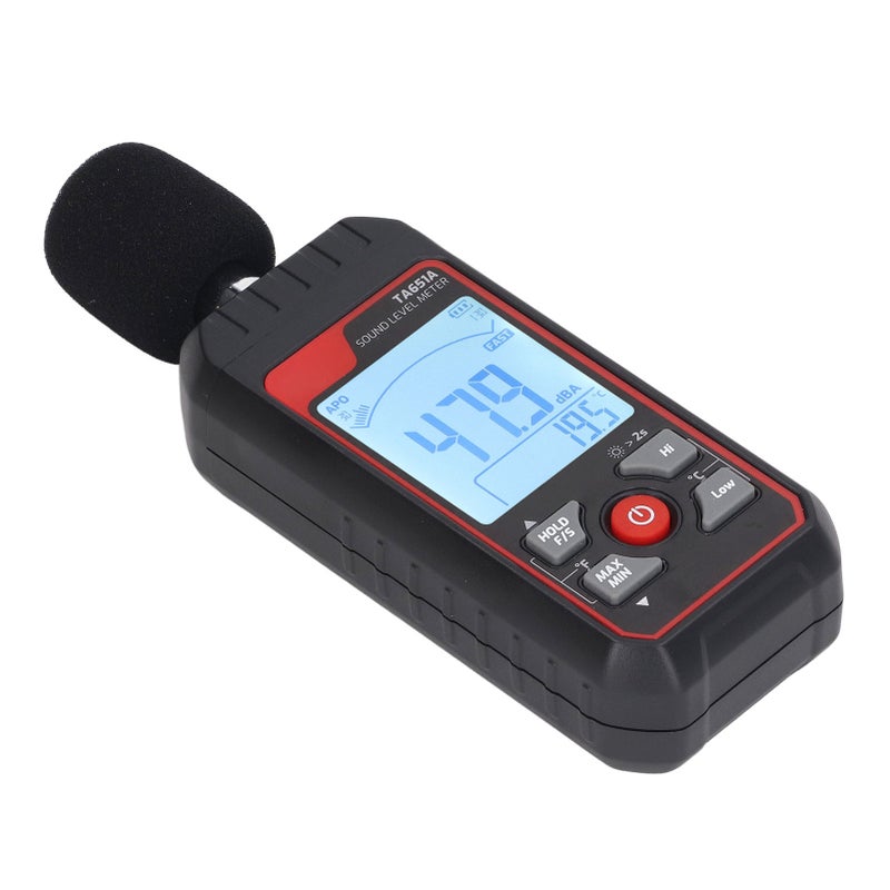 Sound Level Meter Sensitive Accurate Measurement Quick Response LCD Backlit Noise Tester Black - Image 5