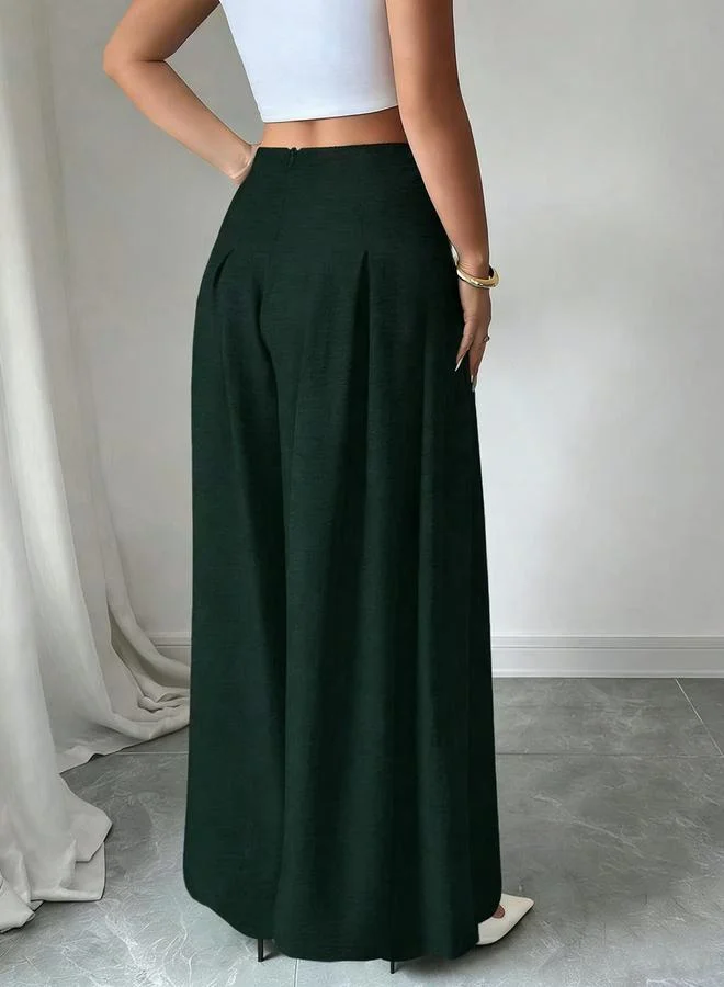Take Two Dark Green Wide-Leg Palazzo Trousers