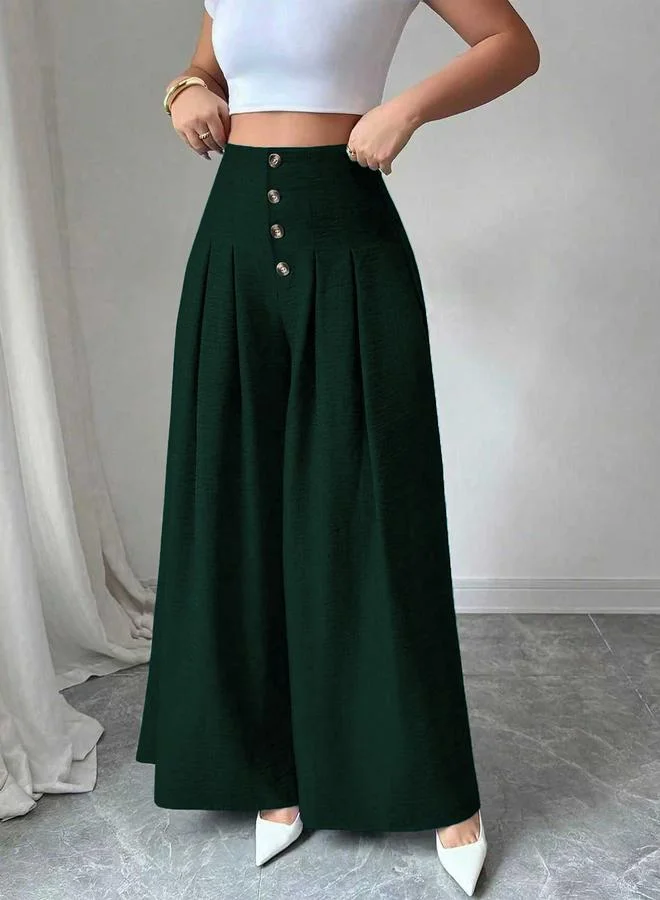 Take Two Dark Green Wide-Leg Palazzo Trousers