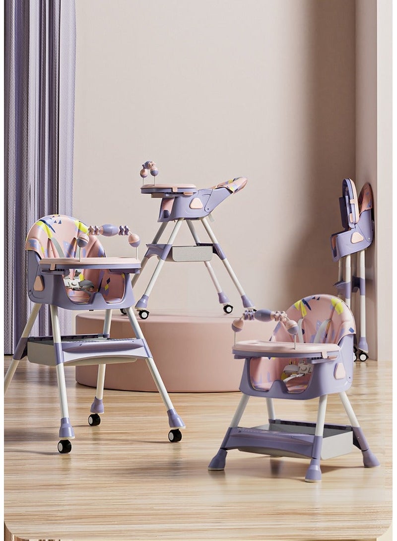FULL JOY Multi-functional adjustable foldable baby dining and dining chair with hanging toys - Image 1
