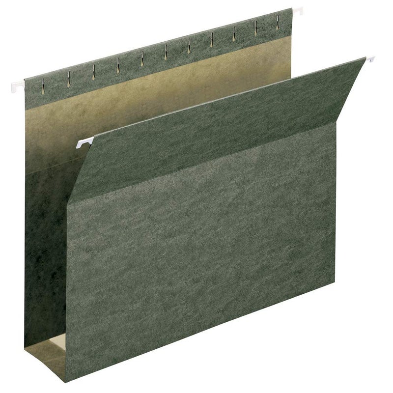 Smead Supplies Extra Capacity Hanging File Folders, 25 Reinforced Hang Folders, Heavy Duty 3 Inch Expansion, Designed for Bulky Files and Charts, Letter Size, Standard Green, 25 Pack (64279) - Image 1