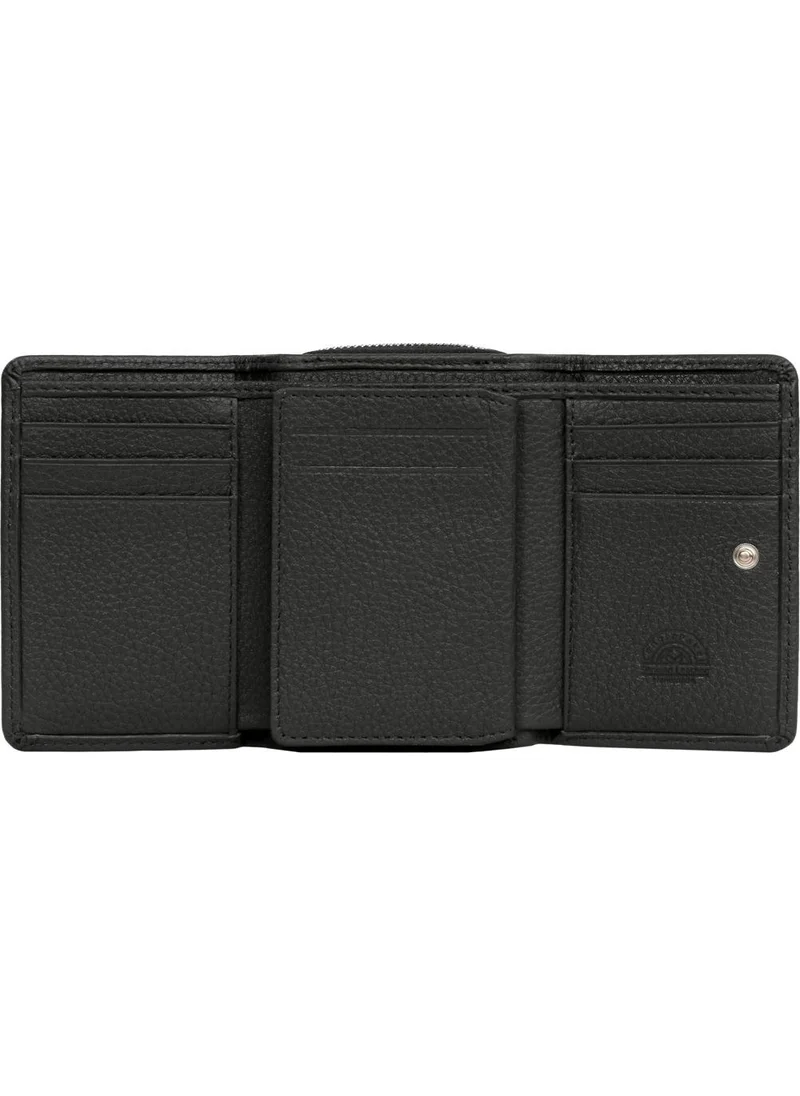 Cengiz Pakel Genuine Leather Women's Wallet-Portfolio 65275-BLACK
