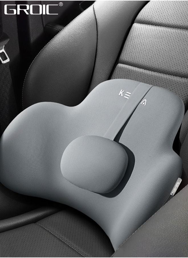 GROIC Lumbar Support Pillow for Car,Car Back Support,Memory Foam Low Back Cushion for Back Pain Relief,Automotive Interior  - Image 1
