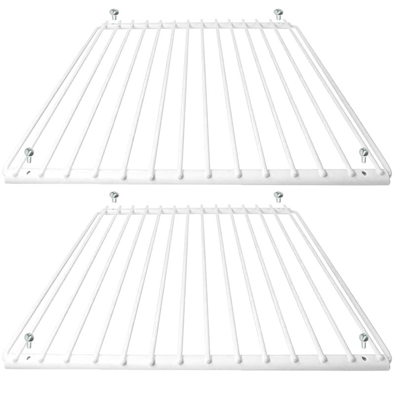 Spares2go رف ثلاجة قابل للتعديل وقابل للتمديد من SPARES2GO، رفوف ثلاجة وفريزر، عبوة من 2، مطلية بالبلاستيك الأبيض