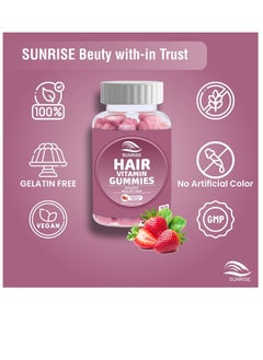 SUNRISE Hair Vitamins Biotin 2500mcg Gummies 30's | Enriched With Vitamin C, Vitamin E, Zinc & Folic Acid For Stronger and Thicker Hair  - Image 4