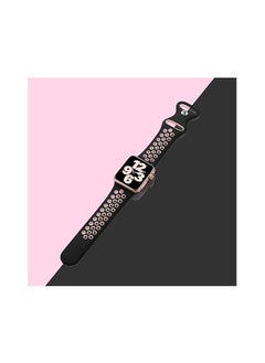 ten.tech Silicone Sport Band for Apple Watch Ultra/Ultra 2 49mm 45mm 44mm 42mm, Waterproof Breathable Soft Silicone Sport Band for iWatch Ultra SE 8/7/6/5/4/3/ 2/1, from Tin Tech Black & Pink  - Image 2
