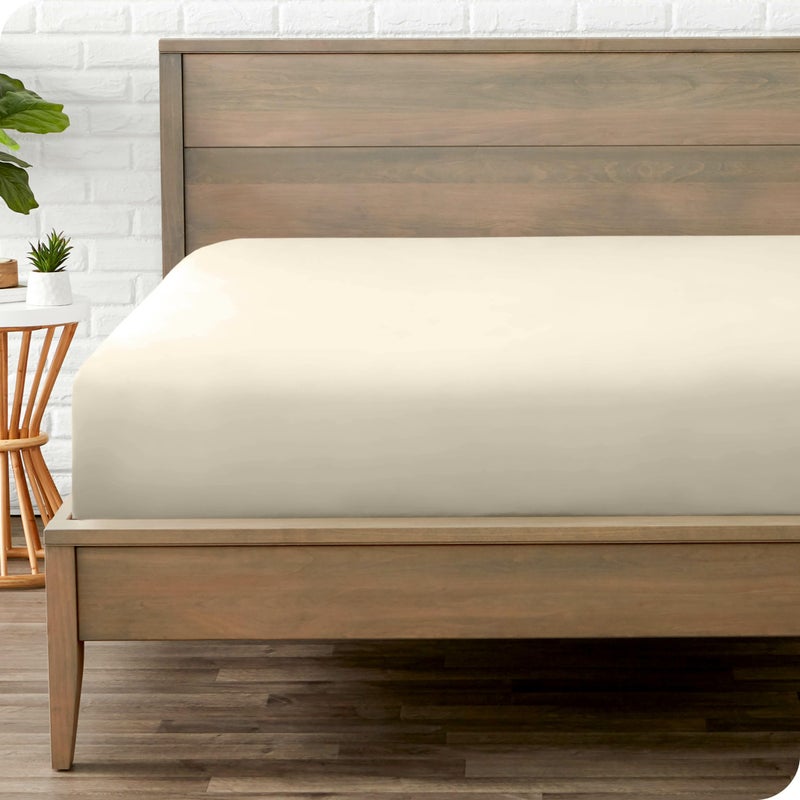 Bare Home Bare Home Fitted Bottom Sheet King Size  Premium 1800 Microfiber  UltraSoft Hotel Luxury  Deep Pocket  Durable and Long Lasting King Sand 
