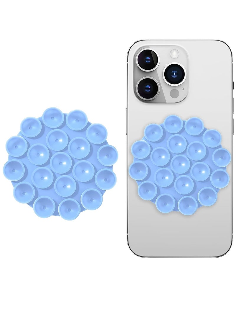 Silicone Suction Cup Phone Case Mount Double Sided, Phone Accessories Hands-Free Strong Grip Holder for Selfies and Videos, Silicon Phone Stand for iPhone and Android (Baby Blue)  - Image 1