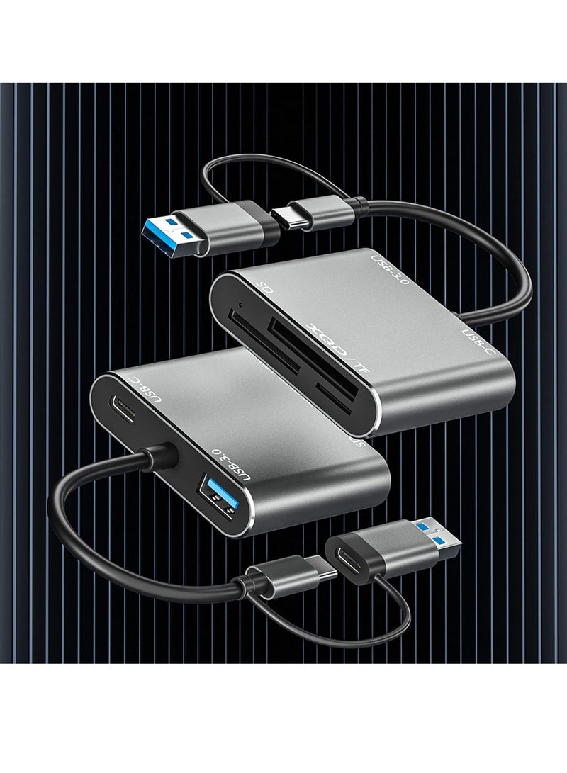 Excefore 5-IN-1 XQD Card Reader USB C, SD/TF Dual-Slot Multiport External Card Reader USB Hub Compatible for Type-C Laptop, Support Windows/Mac OS/Android (10Gbps) - Image 4