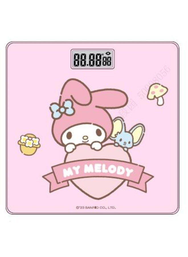 Miniso Stay on top of your health with this My Melody-themed 28cm digital body weight scale with tempered glass. 