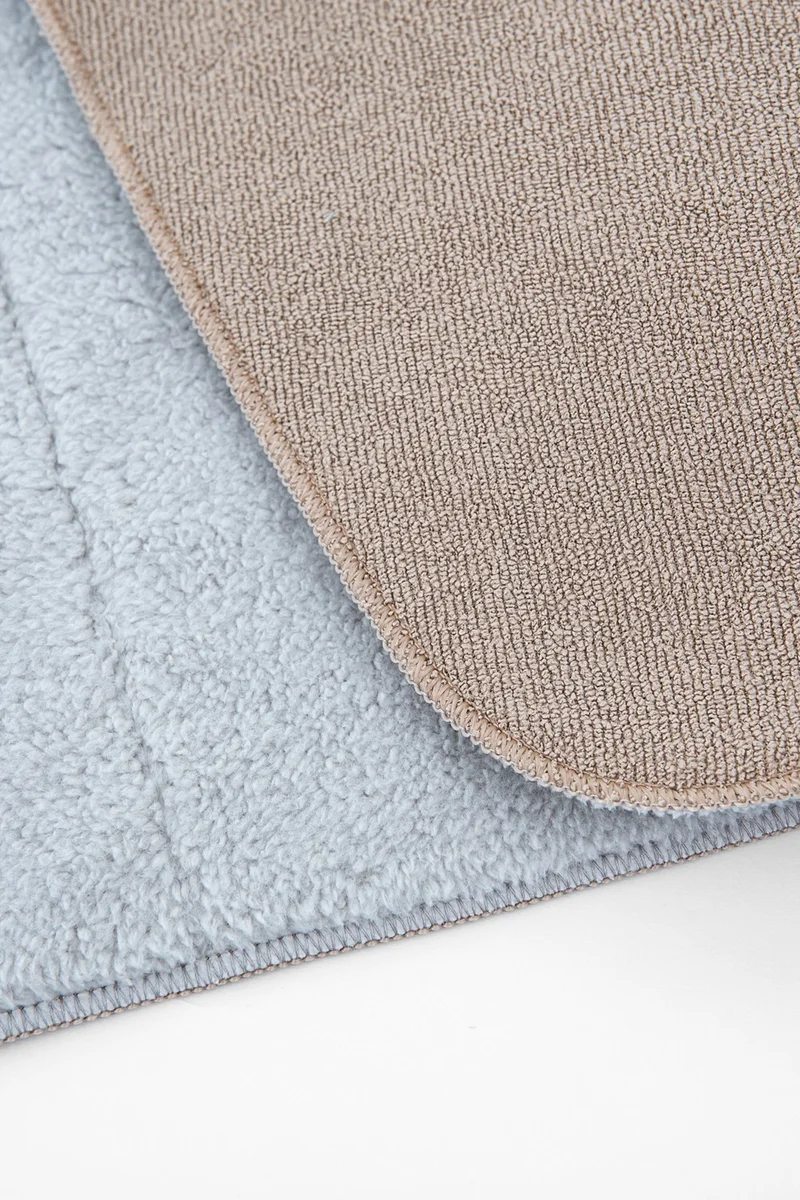 Hamur Dough Microwell 3 Pcs Microfiber Dish Drying Mat Kitchen Set 3 Pieces Beige-Grey