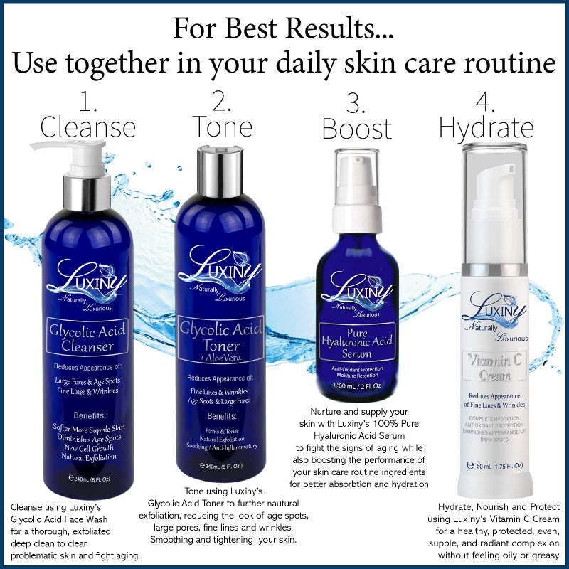 Luxiny 10% Glycolic Acid Face Wash & Exfoliating Cleanser, 8 oz â€“ Vegan, Natural AHA Facial & Acne Body Wash for Women and Men â€“ Pore Minimizer - Image 3