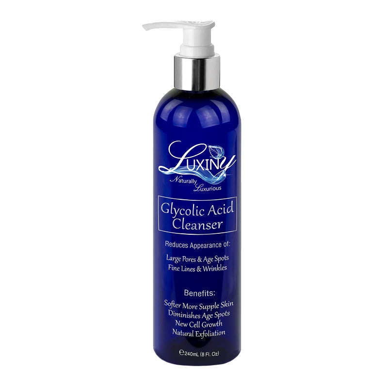 Luxiny 10% Glycolic Acid Face Wash & Exfoliating Cleanser, 8 oz â€“ Vegan, Natural AHA Facial & Acne Body Wash for Women and Men â€“ Pore Minimizer - Image 1