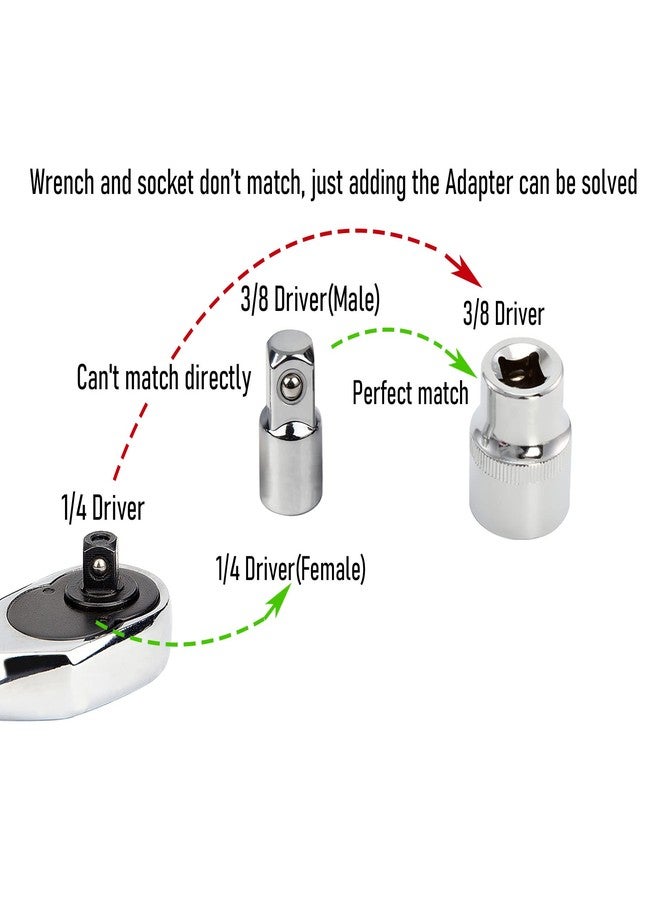 FOCMKEAS Socket Adapter 1/4" Drive (F) to 3/8"(M), CR-V, Female to Male - Image 5