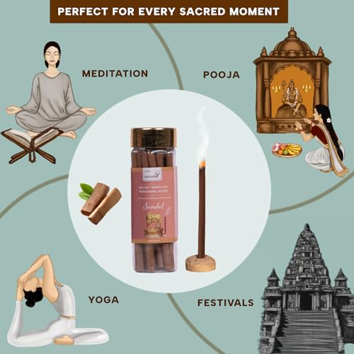 GOW DURBAR GowDurbar Bamboo-Less Sandal Rejuvenating Agarbatti 65g (Pack of 3) | Organic Incense Sticks with Panchagavya & Herbs | Eco-Friendly | for Pooja, Yoga & Meditation - Image 5
