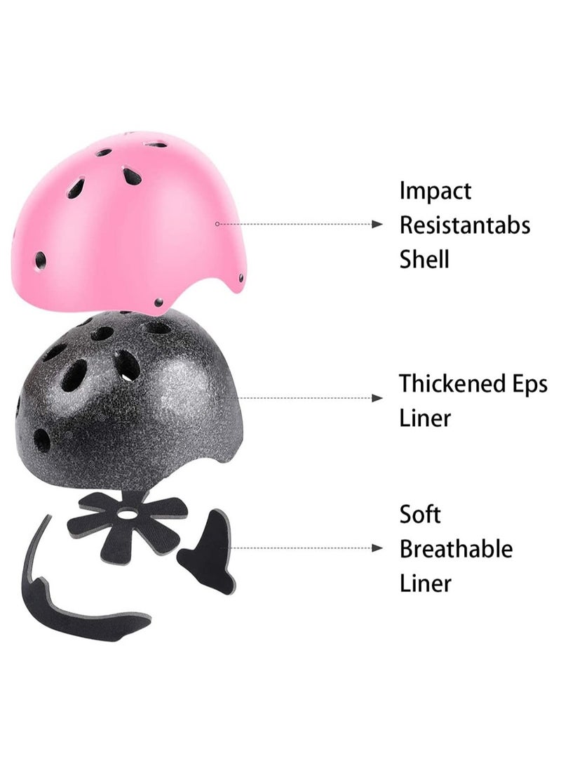 Kids Bike Helmet, Sports Protective Gear with Knee Pads and Elbow Pads, Children Protective Gear Kit for Skateboarding