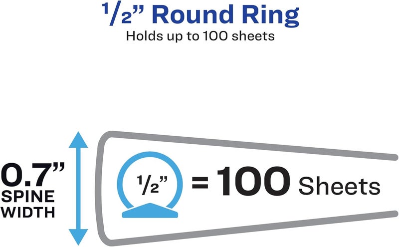 Avery Economy View Binder with Round Ring, 0.5 Inch Capacity, Black - Image 2