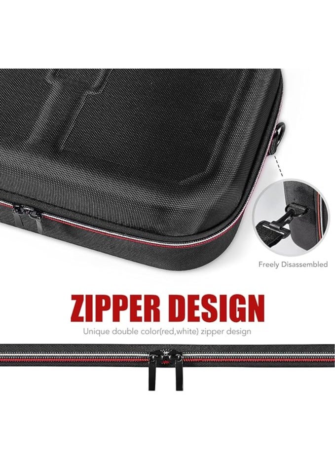 Luxury travel carrying case for Nintendo Switch and Switch OLED, sturdy large storage pouch for accessories, console, base, Joy-Cons, Joncon Grip, Pro controller - with shoulder strap - Image 3