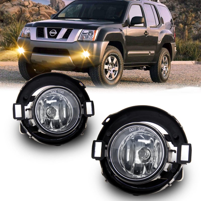 WEZEMLIGHT Fog Light Assembly Replacement For 20052015 Xterra 20102017 Frontier With H11 12V 55W Halogen BulbsClear Lens