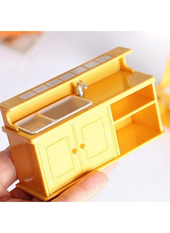 Acxico 2Pcs Plastic Kitchen Cabinet Miniature Furniture Room Item Set Mini Accessory - Image 3