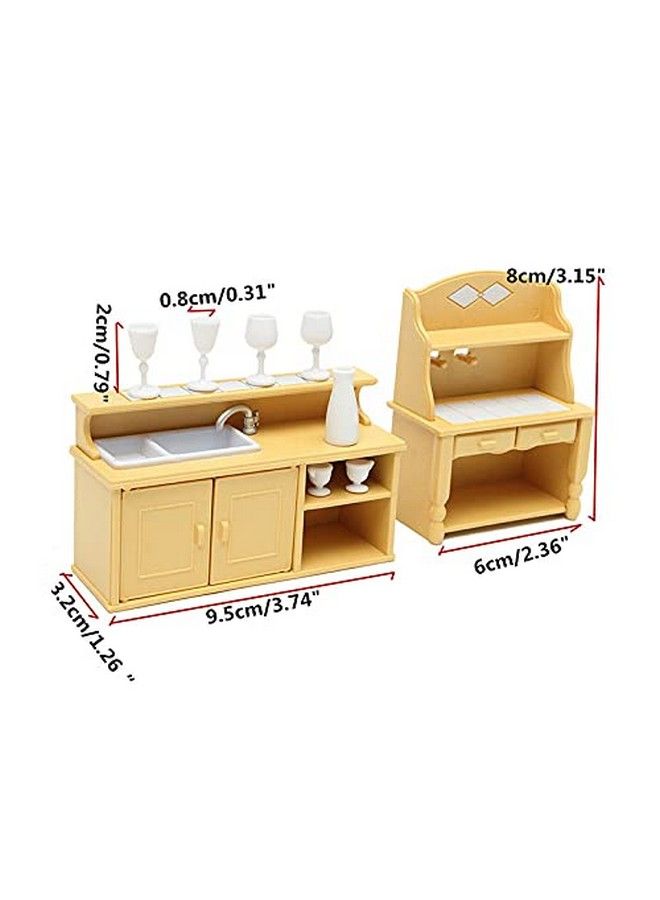 Acxico 2Pcs Plastic Kitchen Cabinet Miniature Furniture Room Item Set Mini Accessory - Image 5