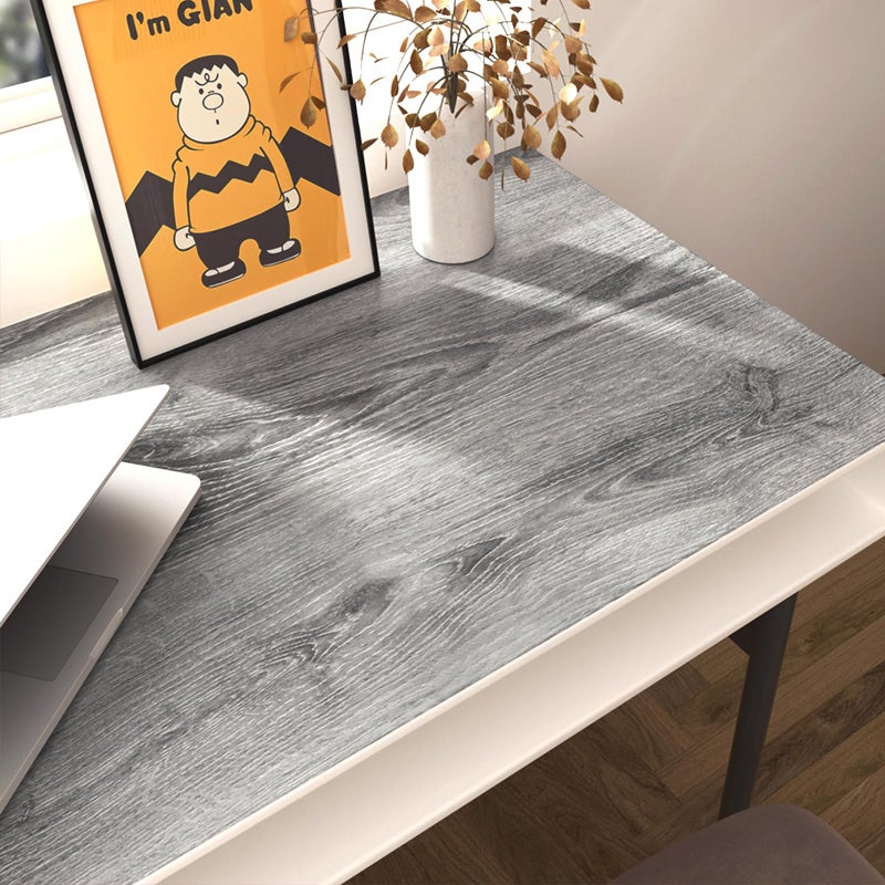 Stickyart Thick Grey Wood Cabinet Wallpaper Wood Grain Contact Paper Peel and Stick Vintage Wallpaper Self Adhesive Removable Gray Wood Paper for Countertops Cabinets Drawers Closet Shelves 12"x80" - Image 5