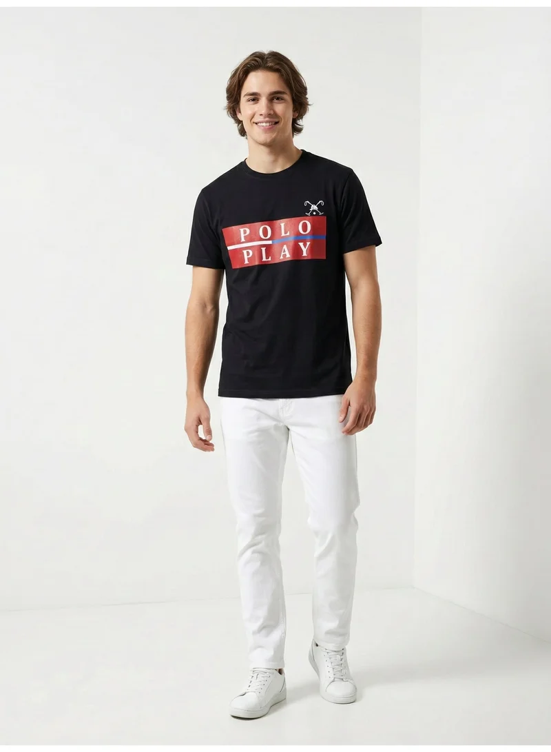 Polo Play Mens Graphic T-shirt -BLACK (S)