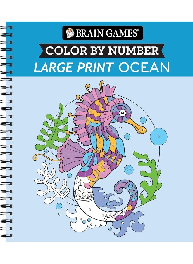 null - Publications International Brain Games - Color by Number - Large Print: Ocean - Image 1