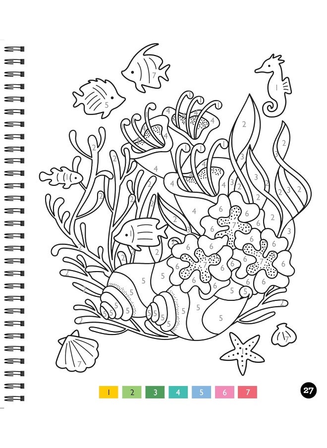null - Publications International Brain Games - Color by Number - Large Print: Ocean - Image 1