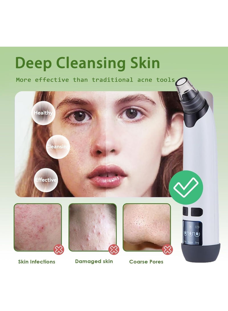 Blackhead Remover Vacuum, Blackhead Extractor Pore Vacuum Hot Compress, Electric Acne Comedone Whitehead Remover Tools - 4 Suction Power with LED Display, Rechargeable Pimple Popper Tool Kit - Image 5