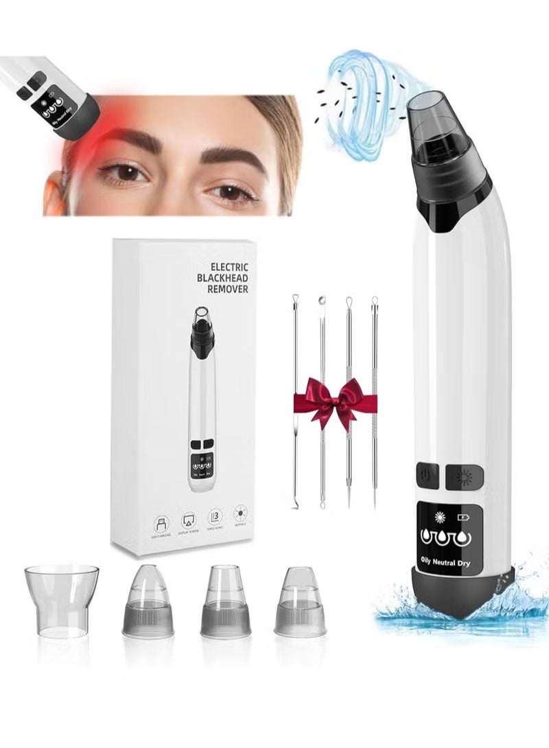Blackhead Remover Vacuum, Blackhead Extractor Pore Vacuum Hot Compress, Electric Acne Comedone Whitehead Remover Tools - 4 Suction Power with LED Display, Rechargeable Pimple Popper Tool Kit - Image 1