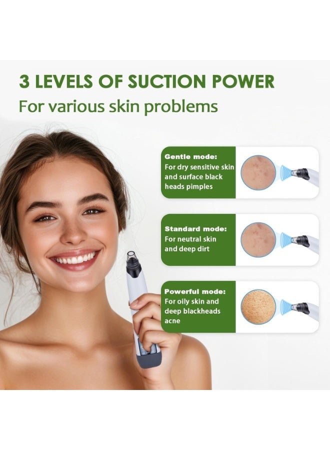Blackhead Remover Vacuum, Blackhead Extractor Pore Vacuum Hot Compress, Electric Acne Comedone Whitehead Remover Tools - 4 Suction Power with LED Display, Rechargeable Pimple Popper Tool Kit - Image 3