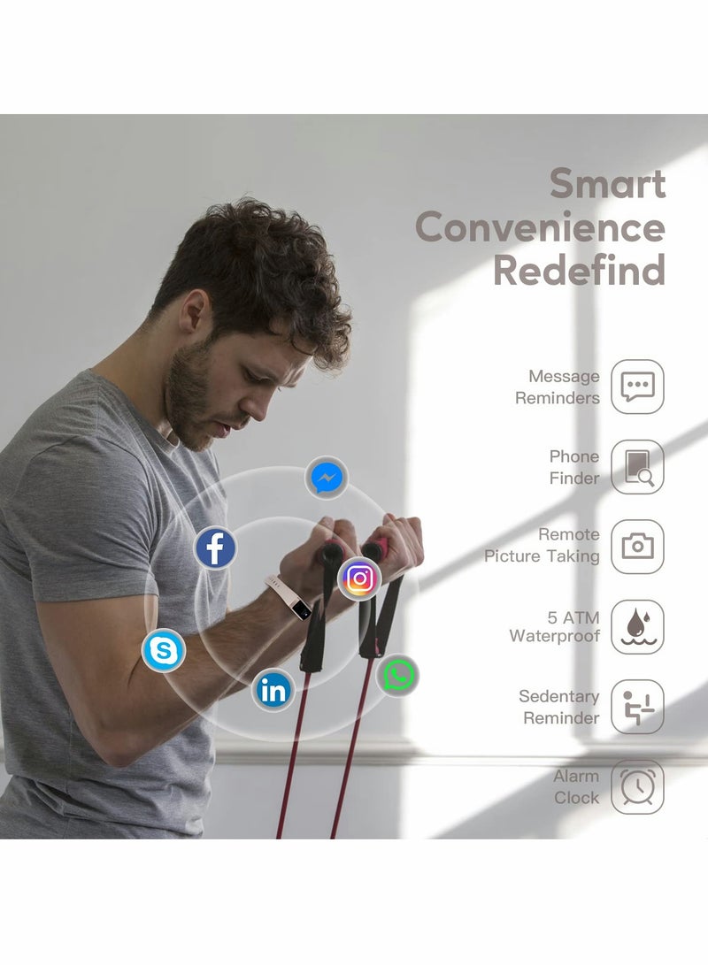 Excefore Fitness Tracker Activity with AMOLED Color Display Smart Watch Heart Rate Monitor, Indoor Outdoor Tracking Sleep 5 ATM Waterproof Step Counter Watch for Women Men - Image 4