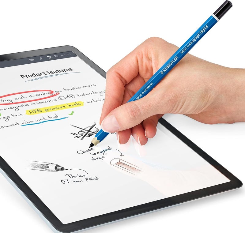 STAEDTLER Mars Lumograph Classic Digital Stylus Pen: No Charging, EMR Palm Rejection, 4.096 Pressure Levels, Hexagonal Shape, Natural Writing and Drawing on Touchscreen Tablet, Laptop, Phone - Image 5
