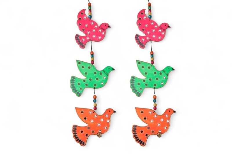 PRISHAS ART STUDIO Bird Hanging Decor Home Decoration Main Door Garden Wall Hanging Latkan Decoration Show Piece Office Cafe Festival Decorative Wall DecorLength22 inch Multi