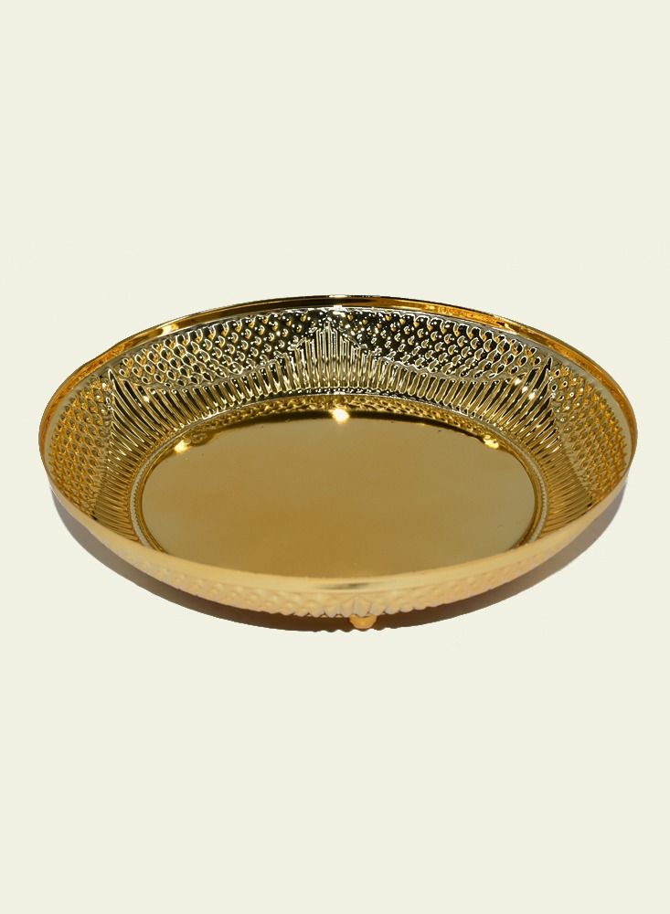 Multi-Use Gold Embossed Serving Plate 21 * 4 cm  - Image 3