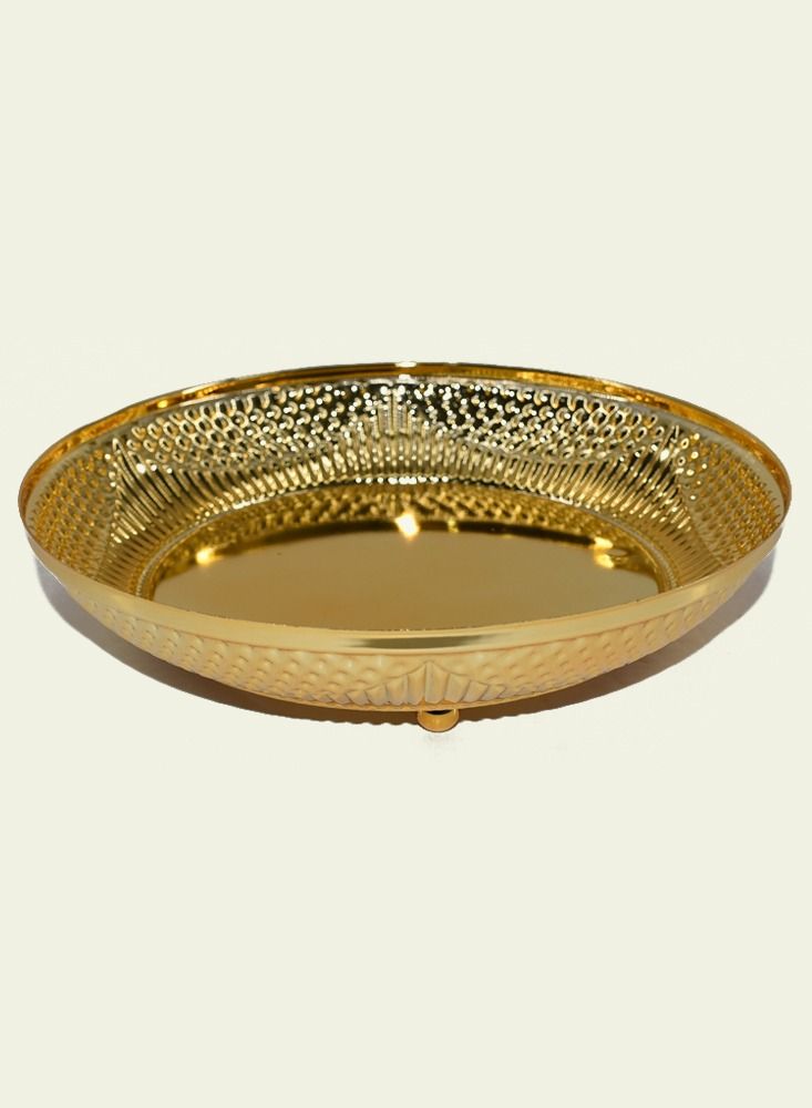 Multi-Use Gold Embossed Serving Plate 21 * 4 cm  - Image 1