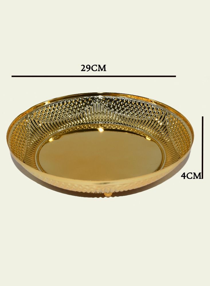 Multi-Use Gold Embossed Serving Plate 21 * 4 cm  - Image 2