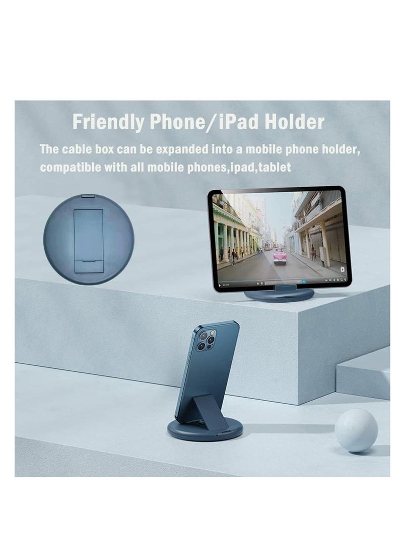 USB C محول OTG Kit ، محول حالة كابل الشحن المتعدد USB C إلى جهاز iOS نوع C محول البيانات الميكرو يحتوي على فتحة البطاقة للسفر ، واستخدامها كحامل الهاتف (منتصف الليل الأزرق) - Image 5