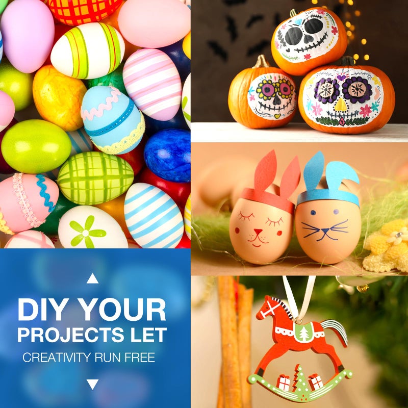 JR.WHITE Acrylic Paint Pens Paint Markers Set of 18: Fine Point for Rock Painting Glass Wood Ceramic Fabric Metal Canvas Easter Eggs Pumpkin Kit, Drawing Art Crafts for Adults Scrapbooking Supplies - Image 4