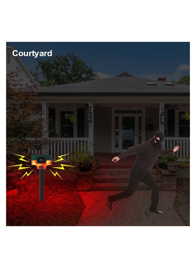 Excefore Solar Outdoor Motion Sensor Alarm, Upgraded 360° Motion Detector Alarm, Support Recording, 129db Loud Siren, 13 Kinds of Sound Strobe Light for Home Farm Barn Villa Yard - Image 4