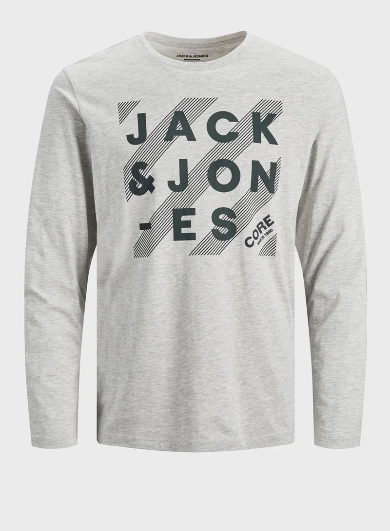 JACK & JONES Logo Regular Fit Crew Neck T-Shirt