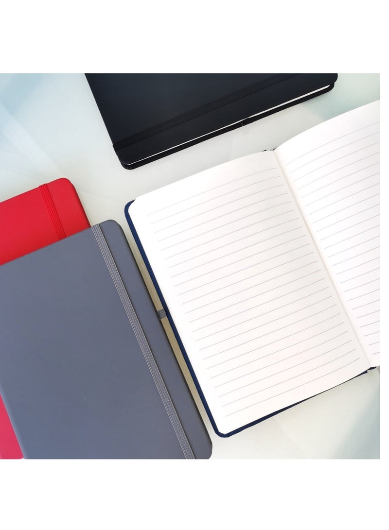 دفاتر ملاحظات بحجم A5 مع أغطية مطاطية، غلاف أزرق - Image 2