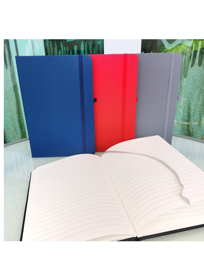 دفاتر ملاحظات بحجم A5 مع أغطية مطاطية، غلاف أزرق - Image 3