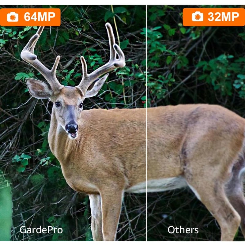 GardePro A3S 2-Pack Trail Camera (Non-Cellular, Non-WiFi), 64MP Photo & 1296P HD Video, 0.1s Trigger, 100ft No-Glow Night Vision, Motion Activated Wildlife Camera - Image 2