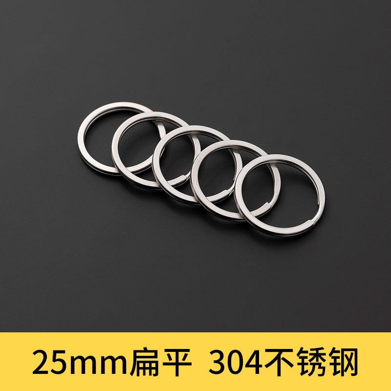 25mm Rose Gold Metal Keychain Rings Flat Automotive Key Accessories 25mm stainless steel 304[1] 