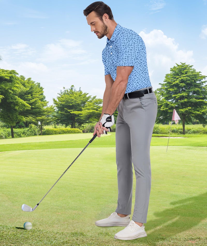 ZITY Men's Golf Shirts Short Sleeve Moisture Wicking Performance Print Patterns Casual Collared Golf Polo Shirt for Men - Image 3